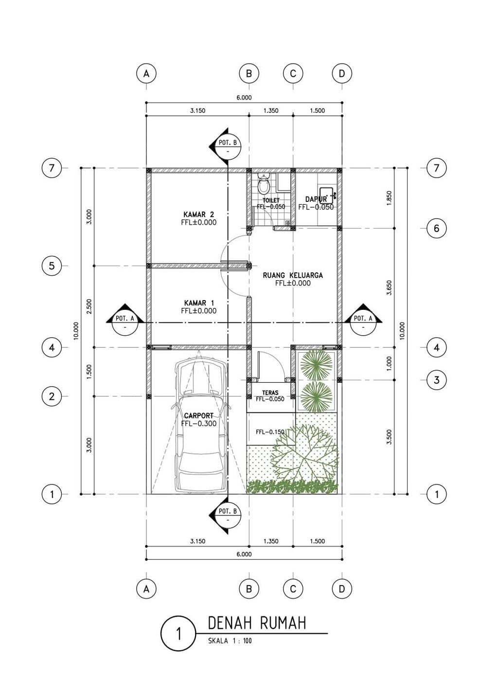 foto denah rumah tipe Eiffel perumahan AMERTA RESIDENCE