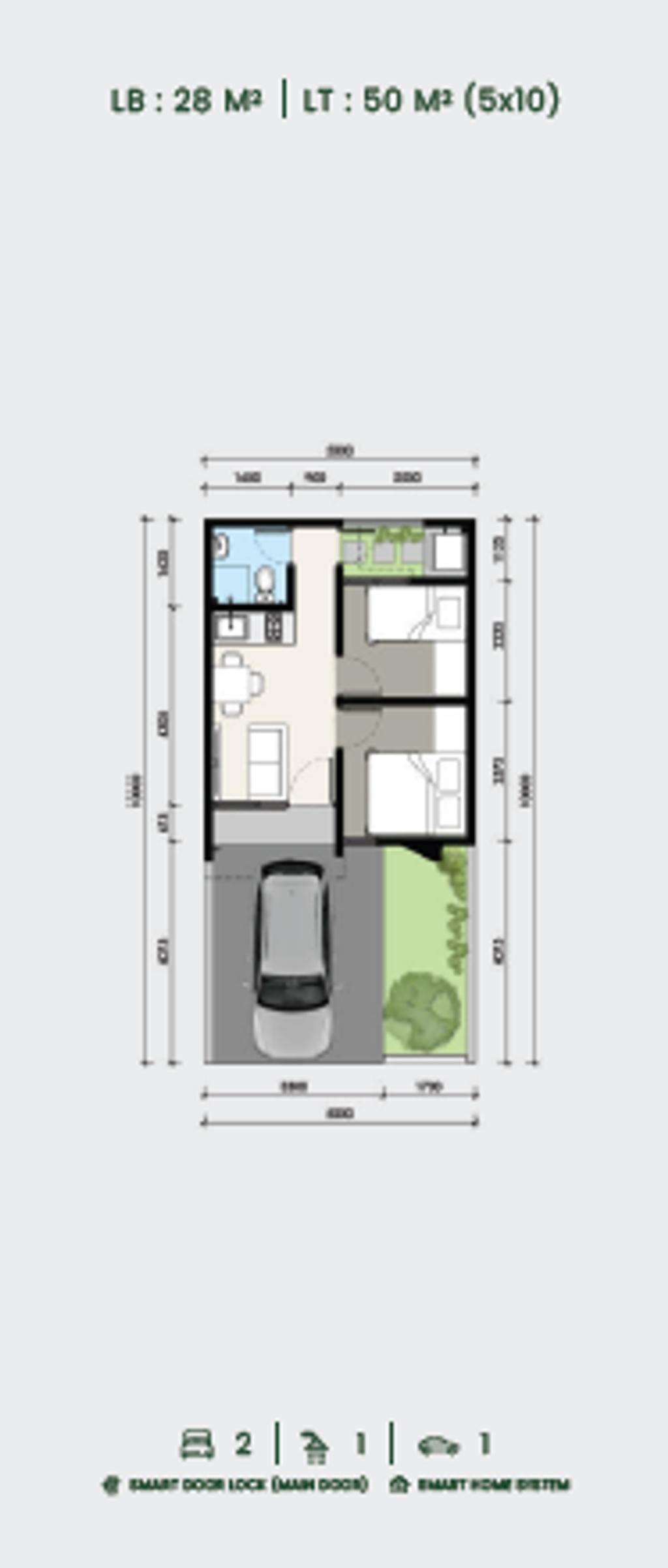 foto denah rumah tipe NEW ORIGIN 5A perumahan CitraGarden Serpong Cluster Elaia