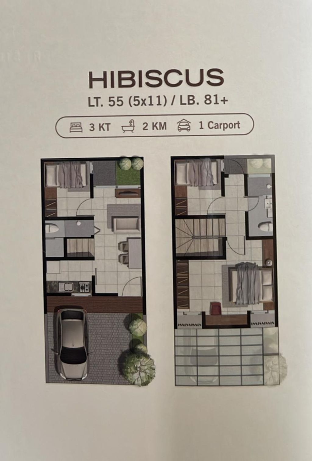 foto denah rumah tipe HIBISCUS perumahan SPRINGVILLE RESIDENCE