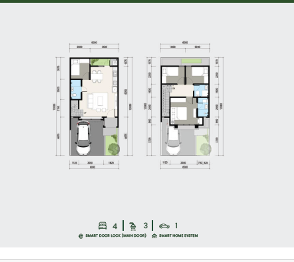 foto denah rumah tipe NEW LUMINOUS perumahan CitraGarden Serpong Cluster Elaia