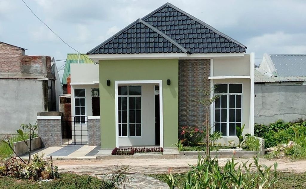 foto tampak rumah tipe Bougainville A perumahan Green Athaya Permai
