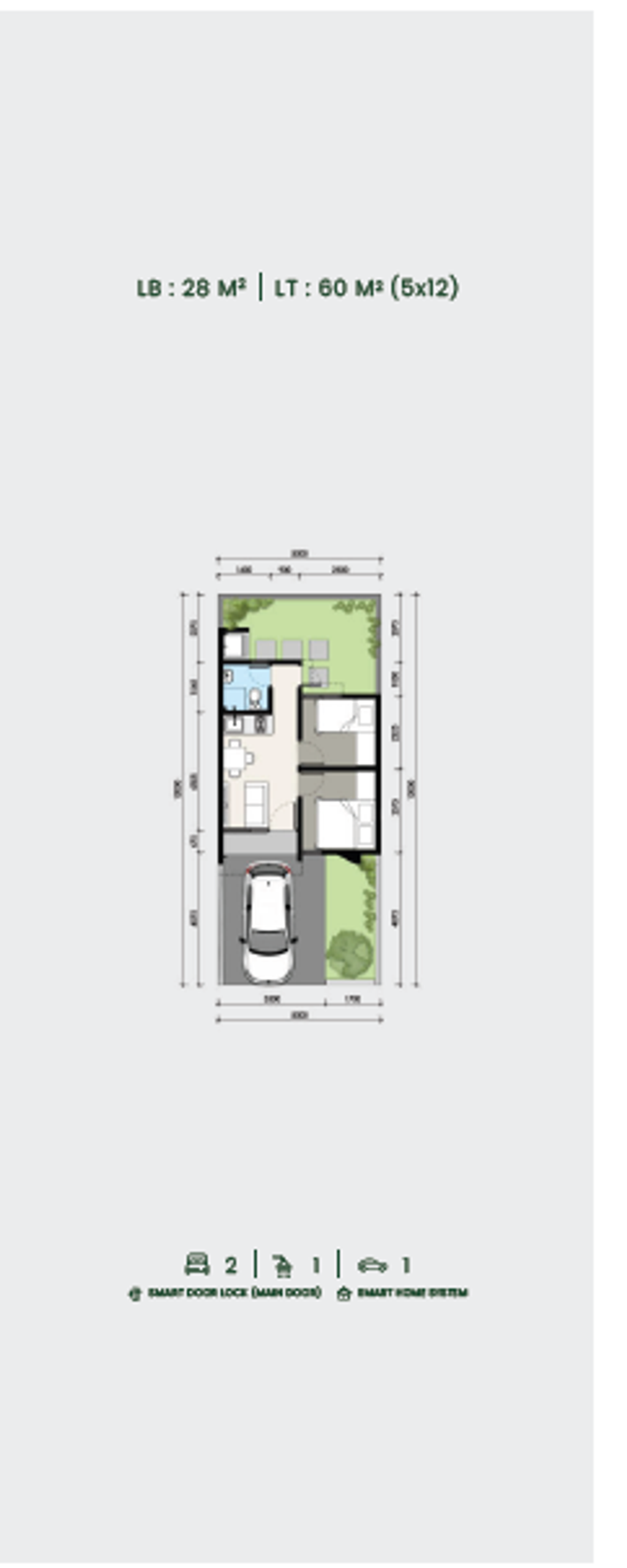 foto denah rumah tipe NEW ORIGIN 5B perumahan CitraGarden Serpong Cluster Elaia