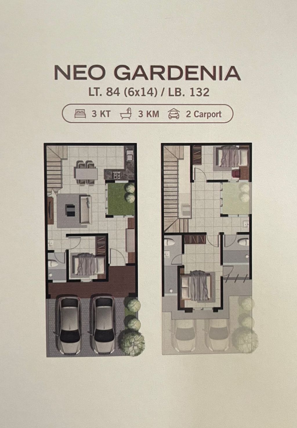 foto denah rumah tipe NEO GARDENIA perumahan SPRINGVILLE RESIDENCE