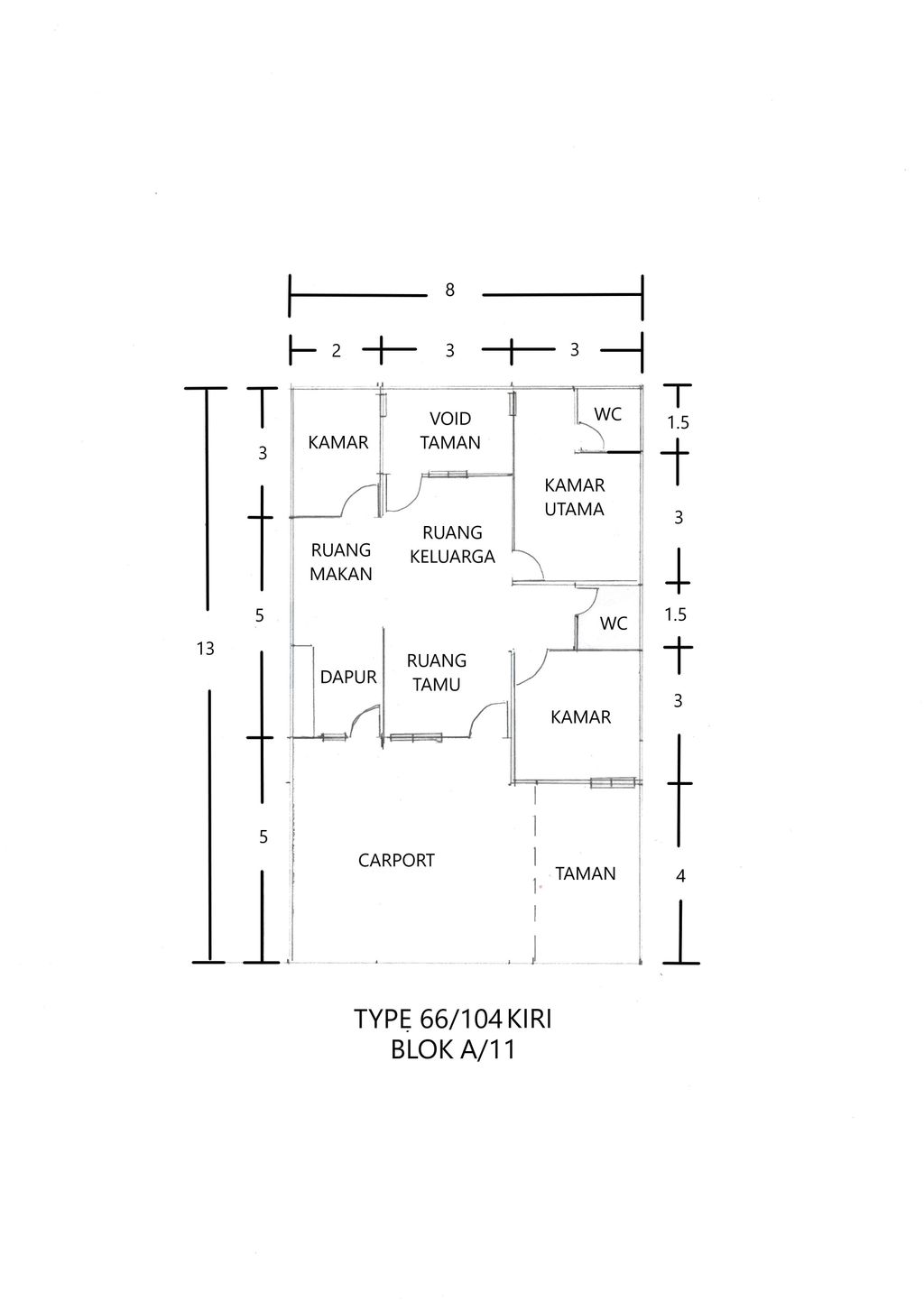 foto denah rumah tipe 66/104 perumahan GRIYA PESONA PELANGI
