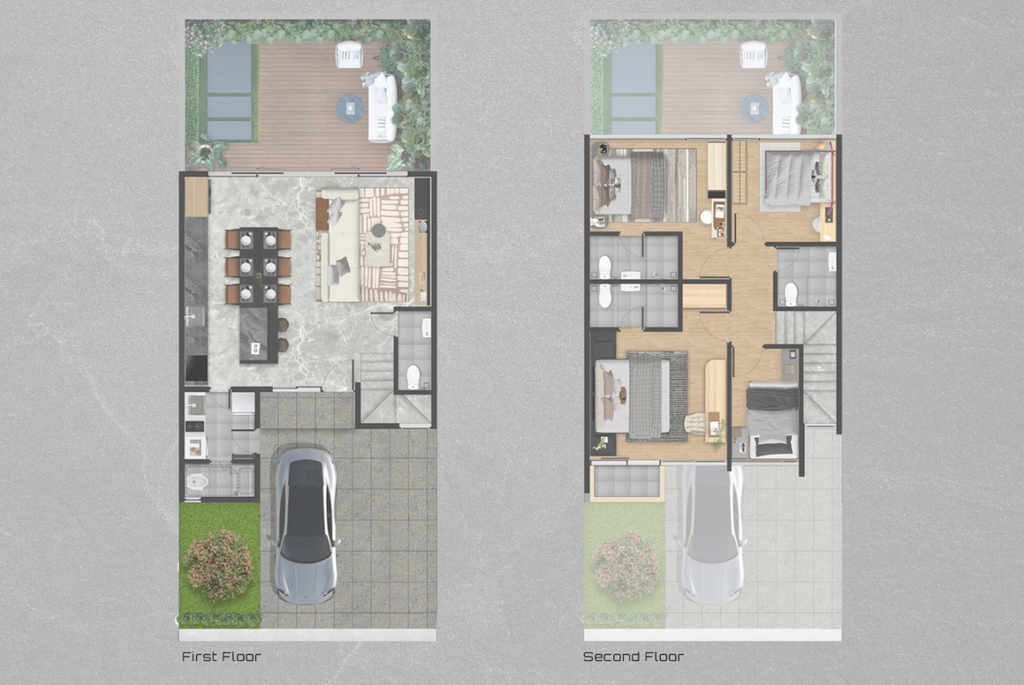 foto denah rumah tipe Blackslate Standard perumahan WATERFRONT ESTATE