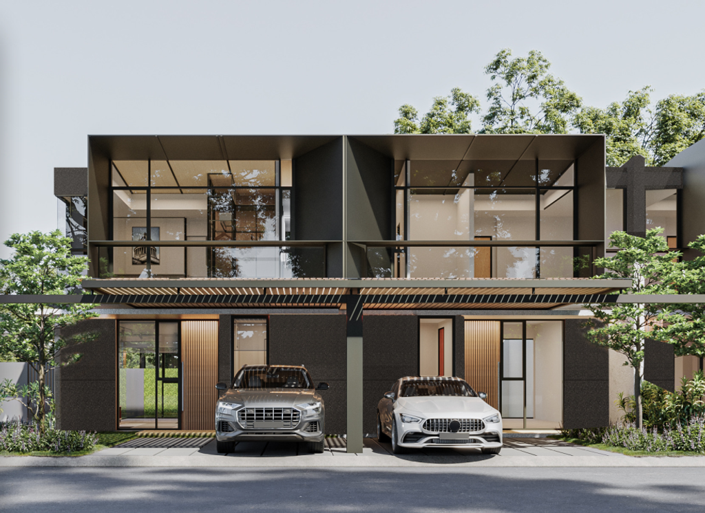 foto tampak rumah tipe Colony Standard perumahan WATERFRONT ESTATE