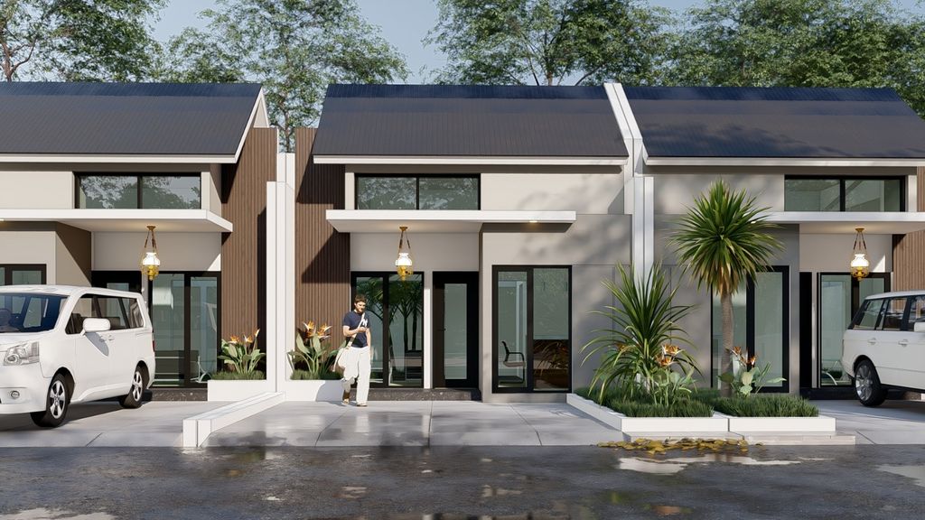 foto tampak rumah tipe 42 perumahan ESA DE PASTEL