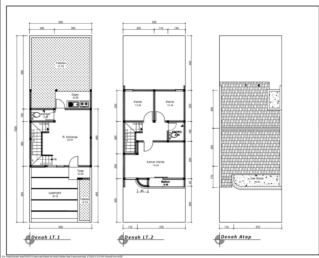 foto denah rumah tipe 60 Compact Teras Balkon (562) perumahan G-Land Ciwastra Park
