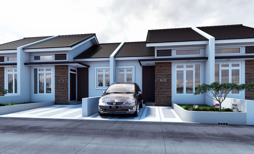 foto tampak rumah tipe 36/72 perumahan Golden Village