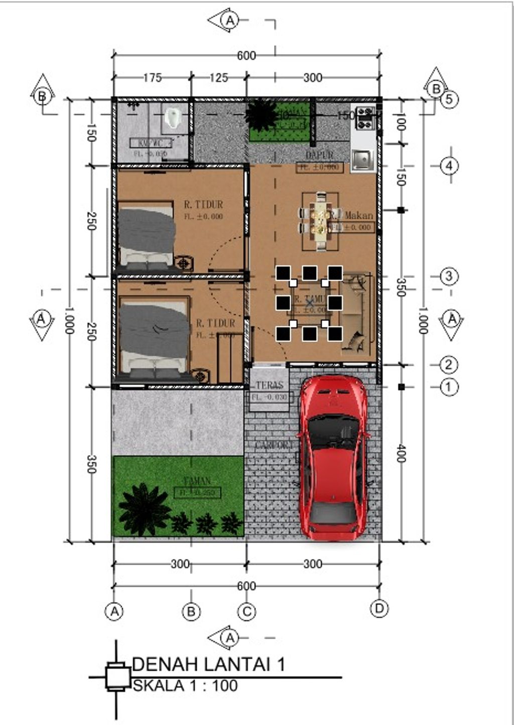 foto denah rumah tipe 36/60 perumahan Kragilan Indah Residence