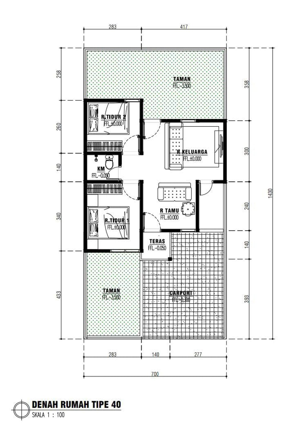 foto denah rumah tipe 40 perumahan CATELYA GARDEN