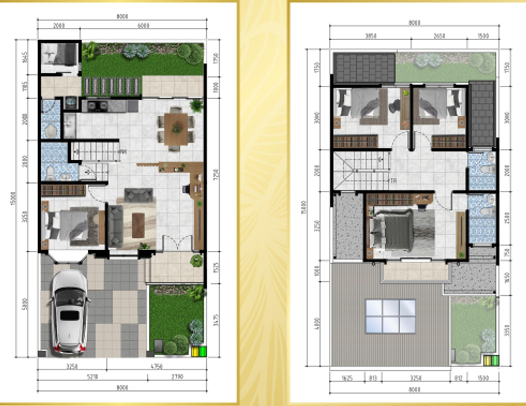 foto denah rumah tipe FERRIS perumahan CITRA CITY BALIKPAPAN