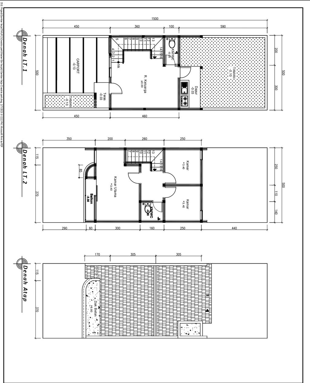 foto denah rumah tipe 60 Compact Teras Balkon (562) perumahan G-Land Ciwastra Park