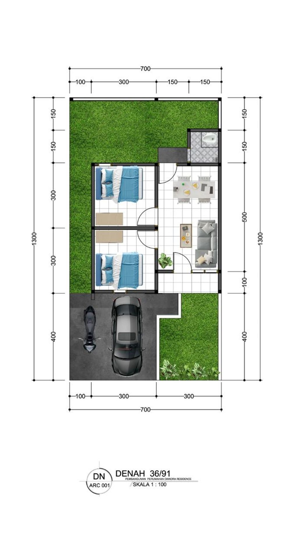 foto denah rumah tipe 36+ perumahan GANIYAN RESIDENCE 1