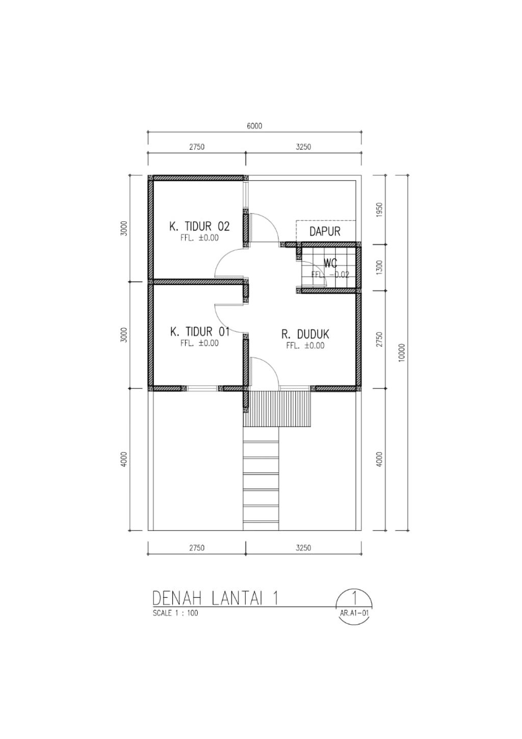 foto denah rumah tipe 30/60 perumahan Saluyu Bumi Wangsa