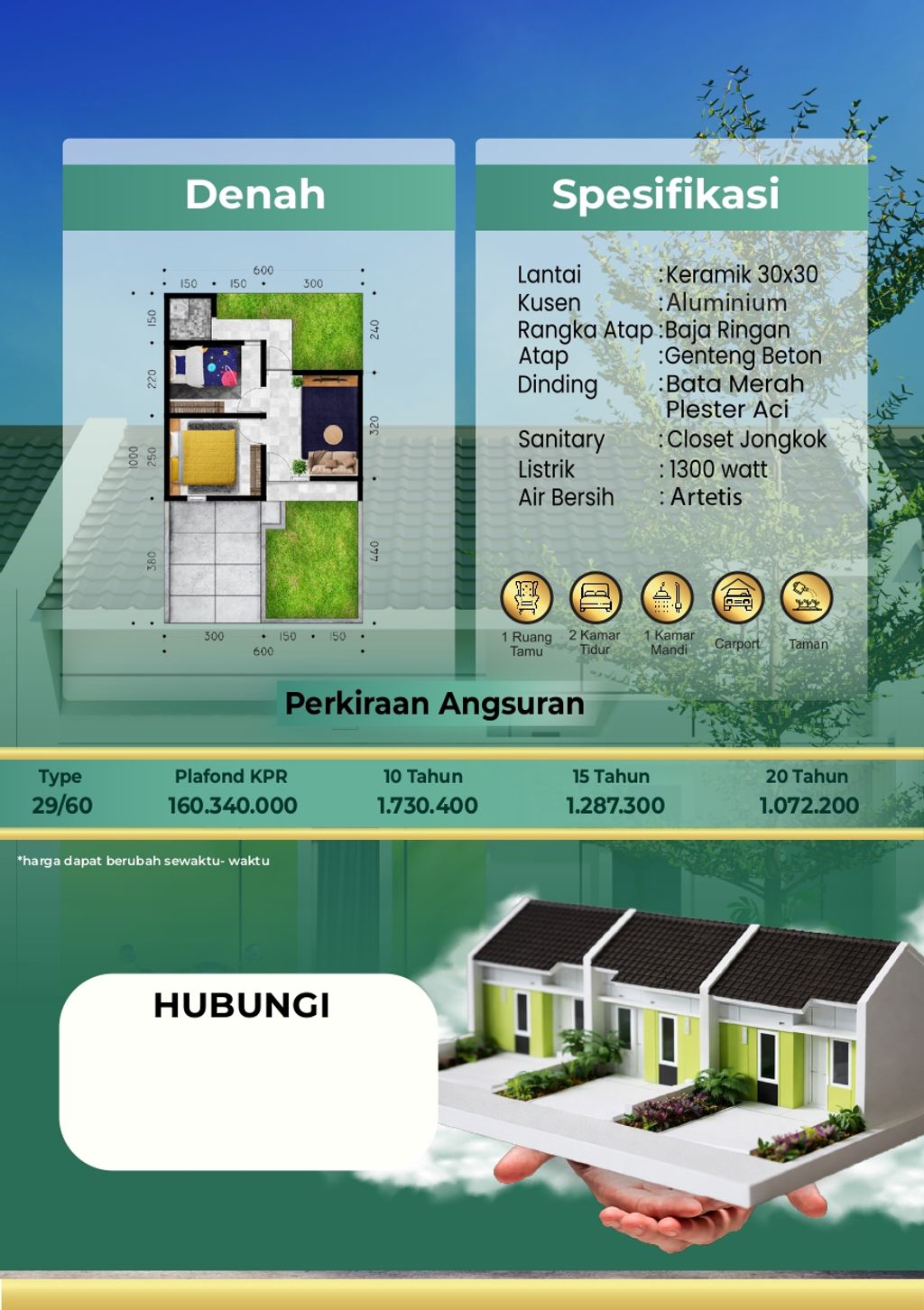 foto denah rumah tipe 29/60 perumahan PURI DELTA ASRI 9 EXTENSION 3