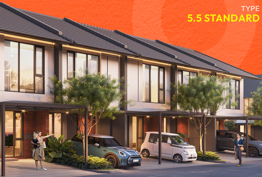 foto tampak rumah tipe Cendana Suites 5.5 perumahan WATERFRONT ESTATE
