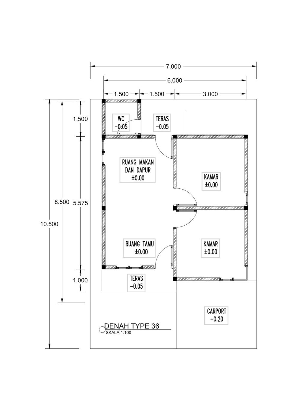 foto denah rumah tipe 36 Subsidi perumahan BUMI CANDRA BUANA II