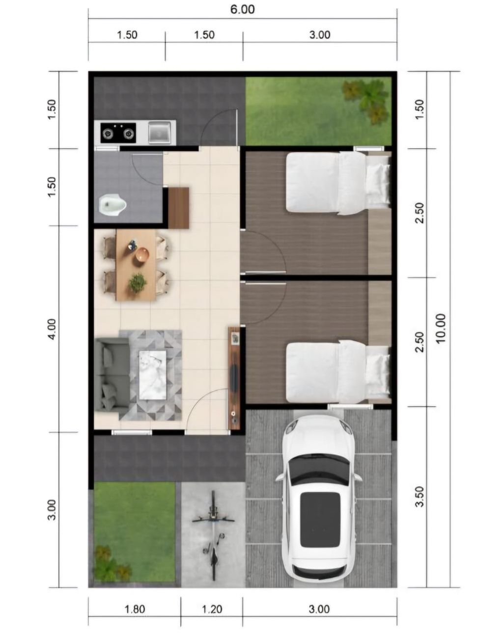 foto denah rumah tipe SUBSIDI perumahan GRIYA ARTHA BUARAN JATI
