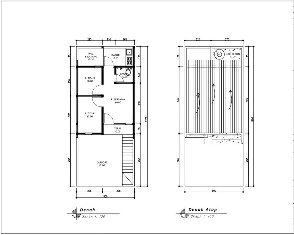 foto denah rumah tipe 30 1 Lantai Kontur 3m (335) perumahan G-Land Padalarang Valley