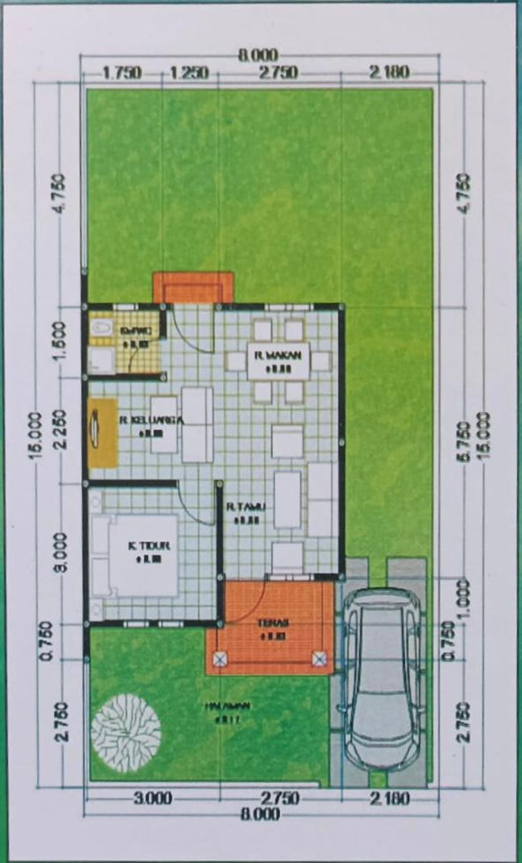 foto denah rumah tipe 36 perumahan PERMATA KAYU ARO