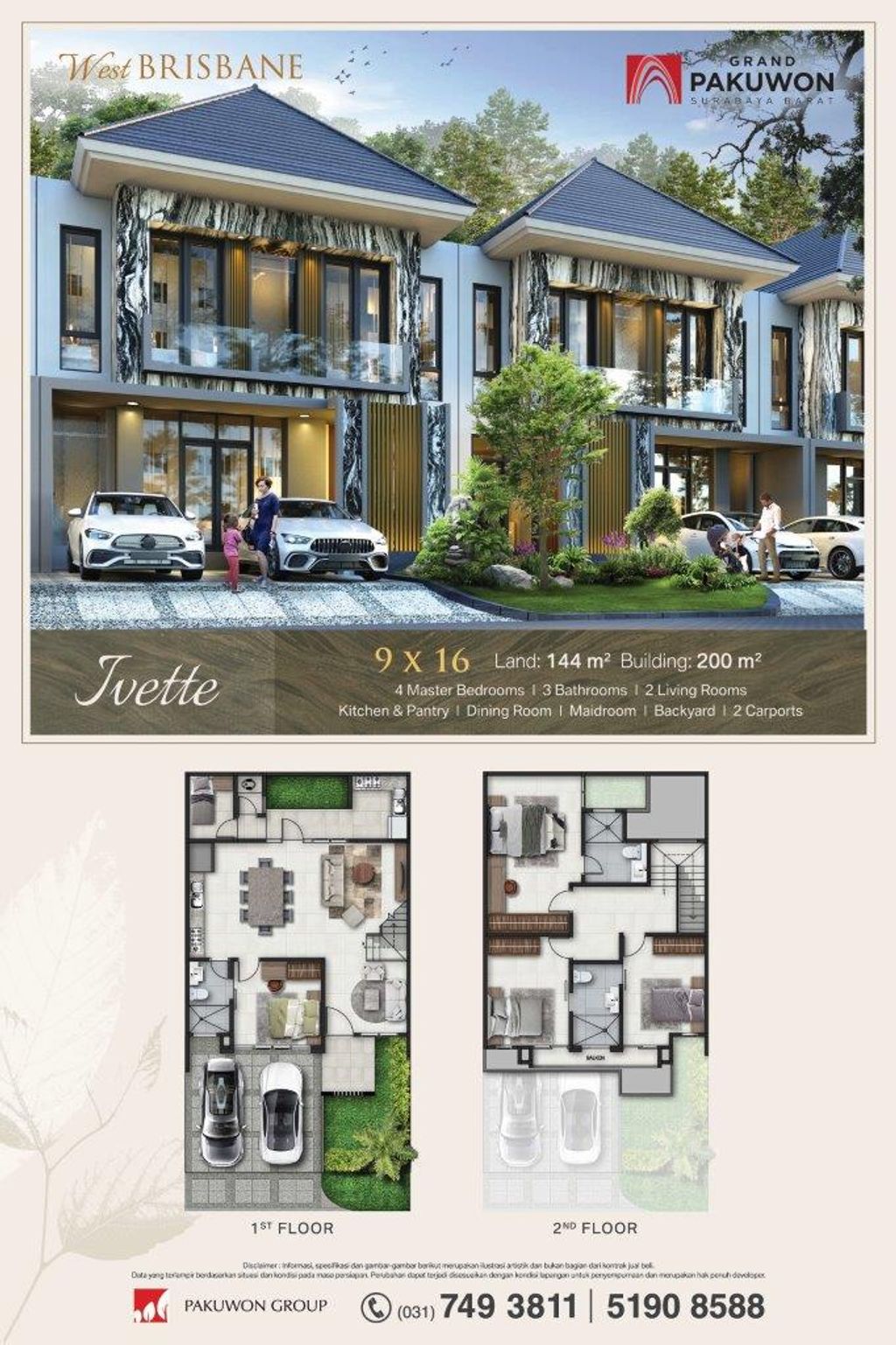 foto denah rumah tipe IVETTE perumahan BRISBANE - GLADSTONE