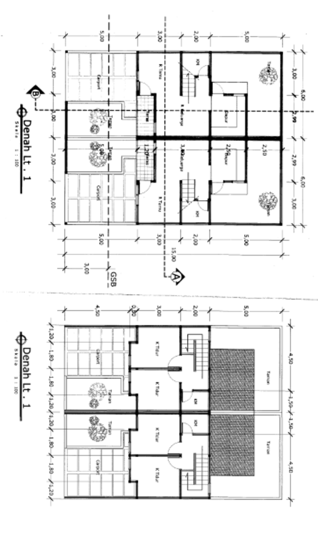 foto denah rumah tipe Calathea Ornata - (A03, A03a, A05, A06, B05, B06, B07, B08) perumahan Graha Calathea
