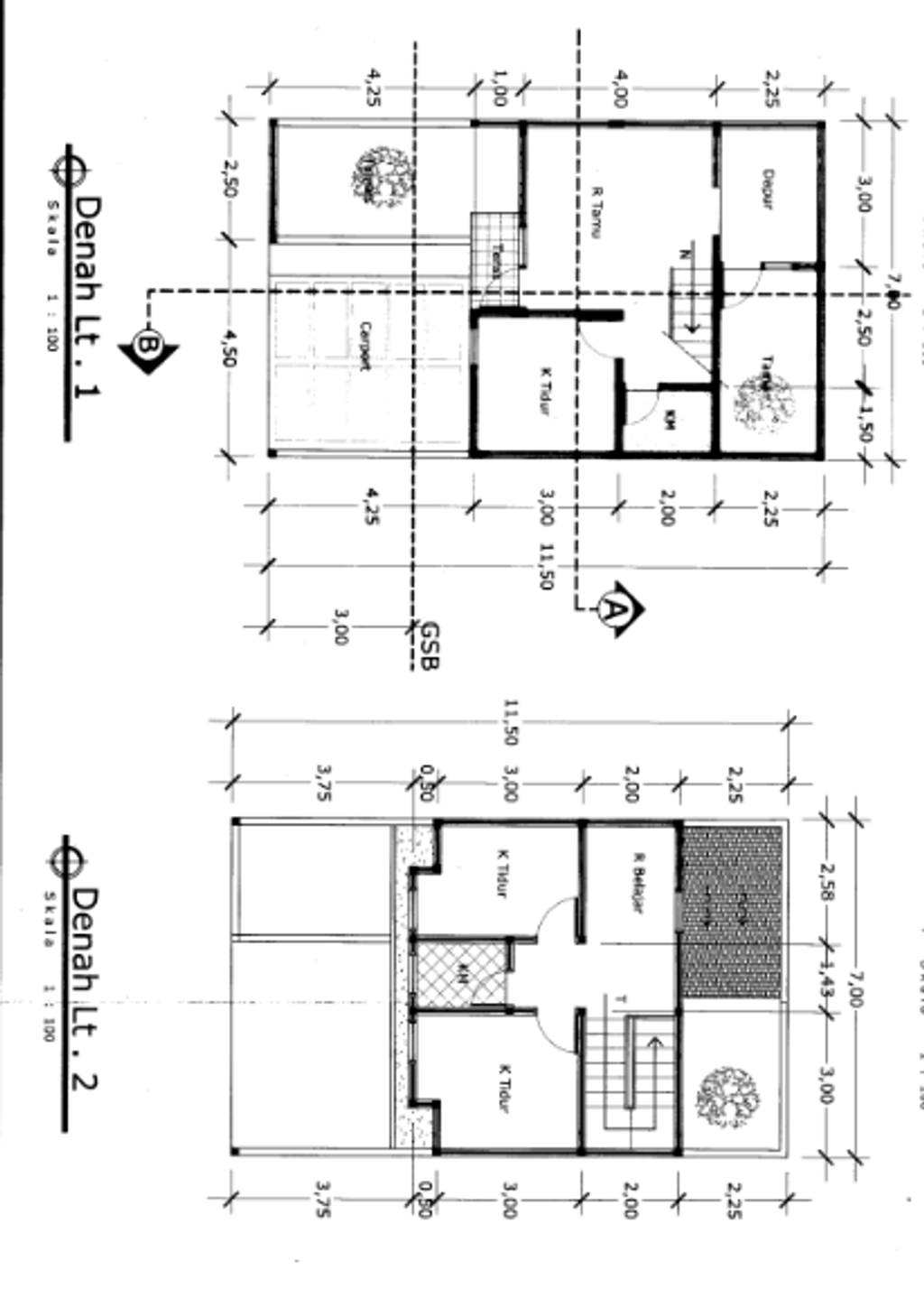foto denah rumah tipe Calathea Ornata (B03) perumahan Graha Calathea