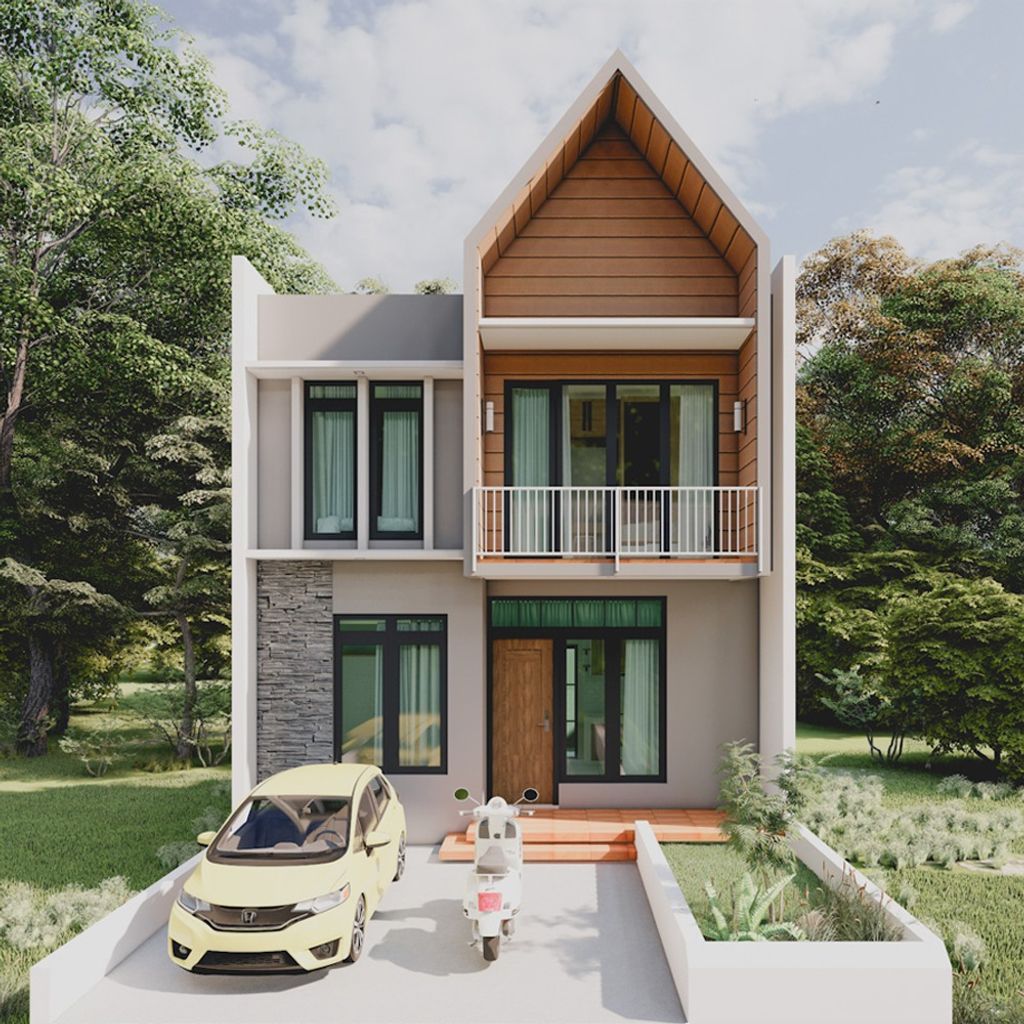 foto tampak rumah tipe 60/84 perumahan Grand Delima Sentul