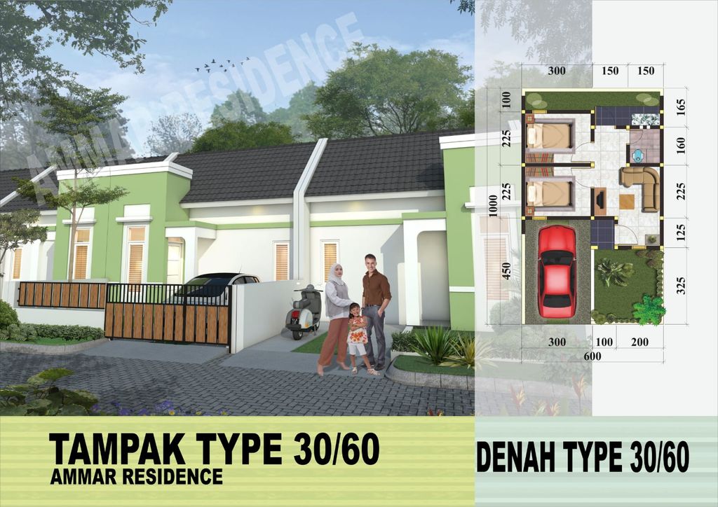foto denah rumah tipe 30 perumahan AMMAR RESIDENCE