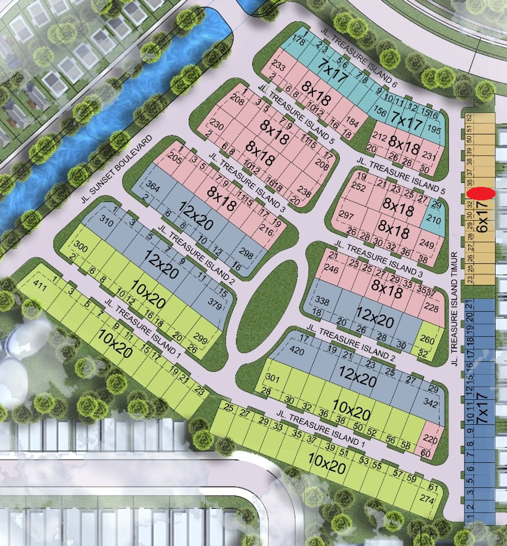 foto denah rumah tipe TREASURE ISLAND TIMUR TIT/33 perumahan CitraLand City CPI Makassar (3) - Treasure Island