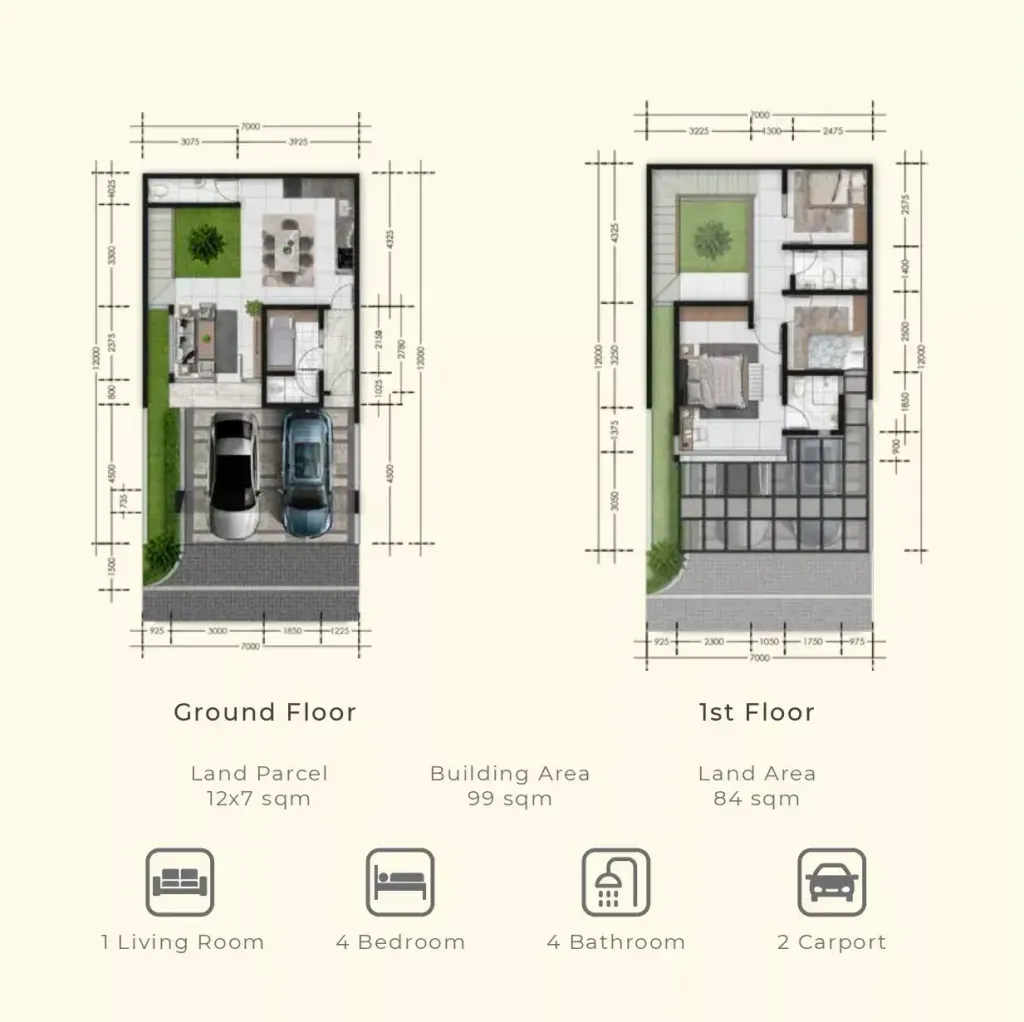 foto denah rumah tipe Pinea perumahan Perumahan Pine Residence Cluster Northern Pine