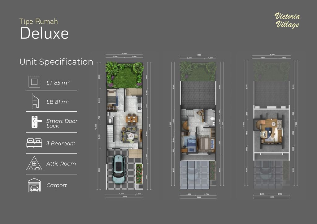 foto denah rumah tipe Dekuxe (K) perumahan Victoria Park Residence