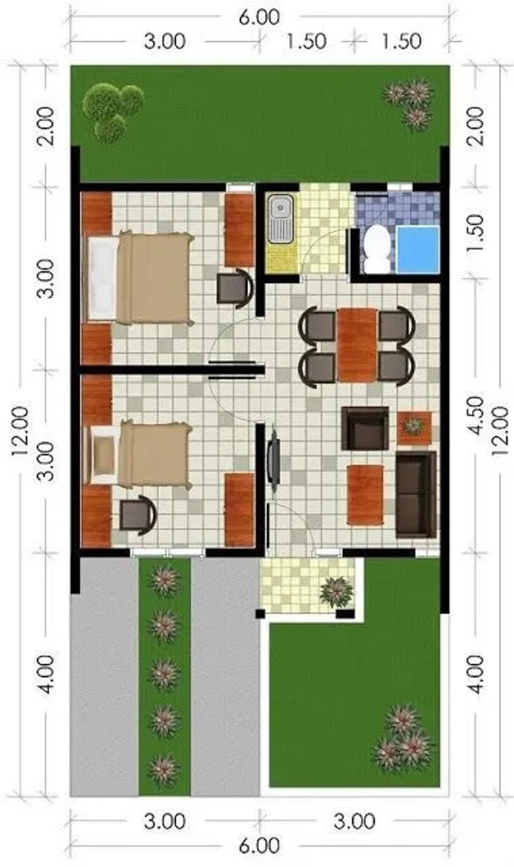 foto denah rumah tipe 36 perumahan Balai Agung residence
