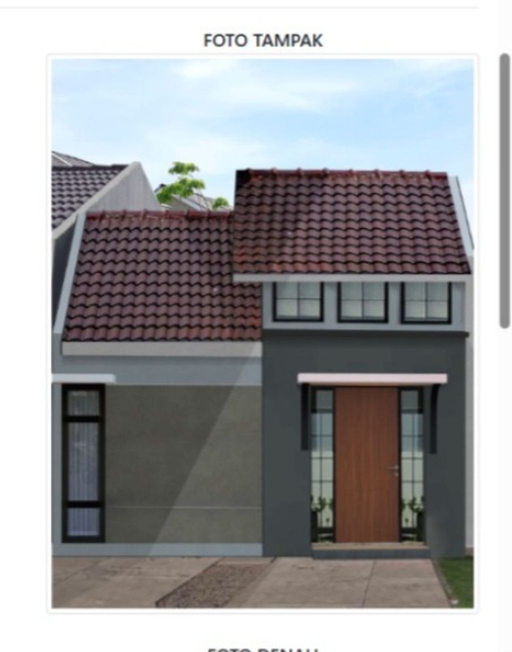 foto tampak rumah tipe NAVIA perumahan Grand Alexandria Tahap 3