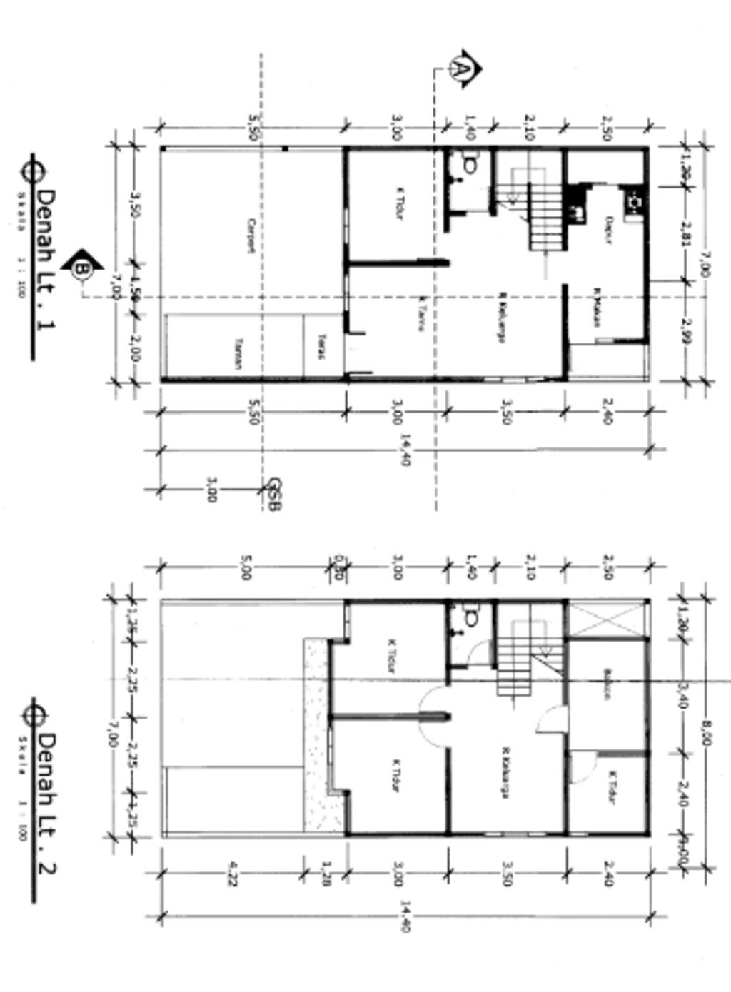 foto denah rumah tipe Calathea Ornata (B02) perumahan Graha Calathea