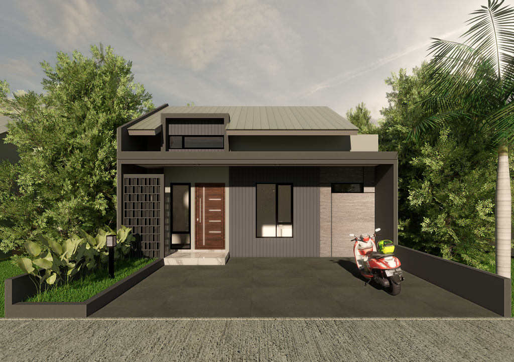 foto tampak rumah tipe T50 perumahan PURI INDAH BERADAT