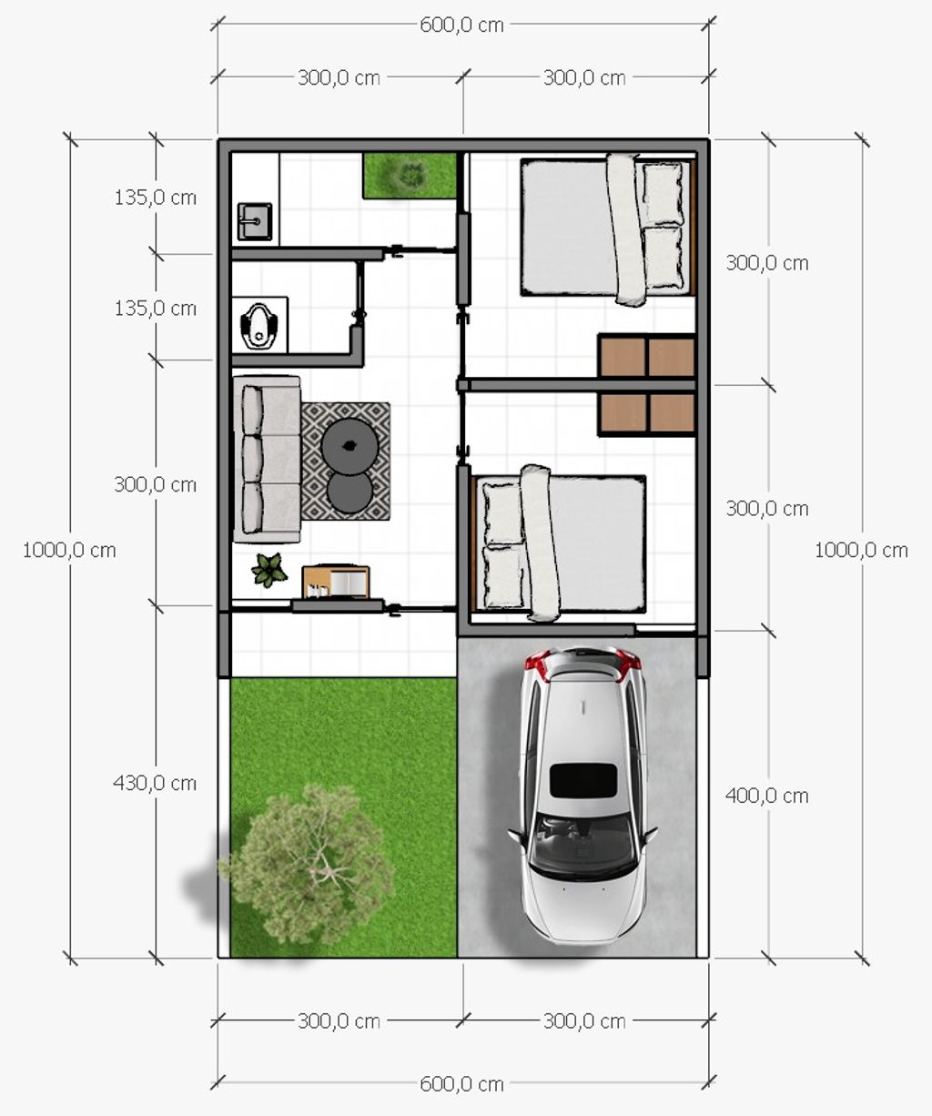 foto denah rumah tipe 36/65 perumahan PRATAMA REGENCY II