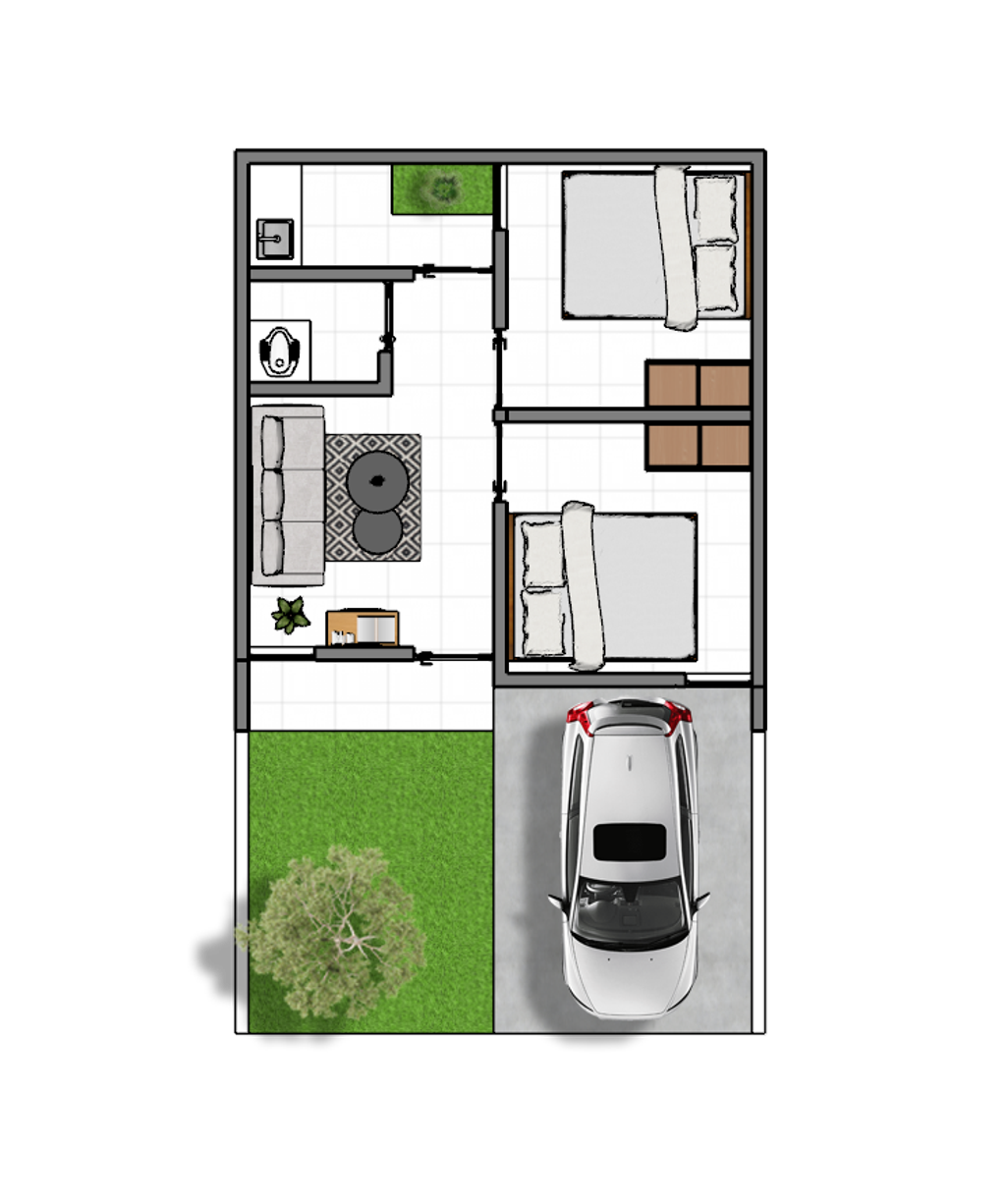 foto denah rumah tipe 36/81 perumahan PRATAMA REGENCY II