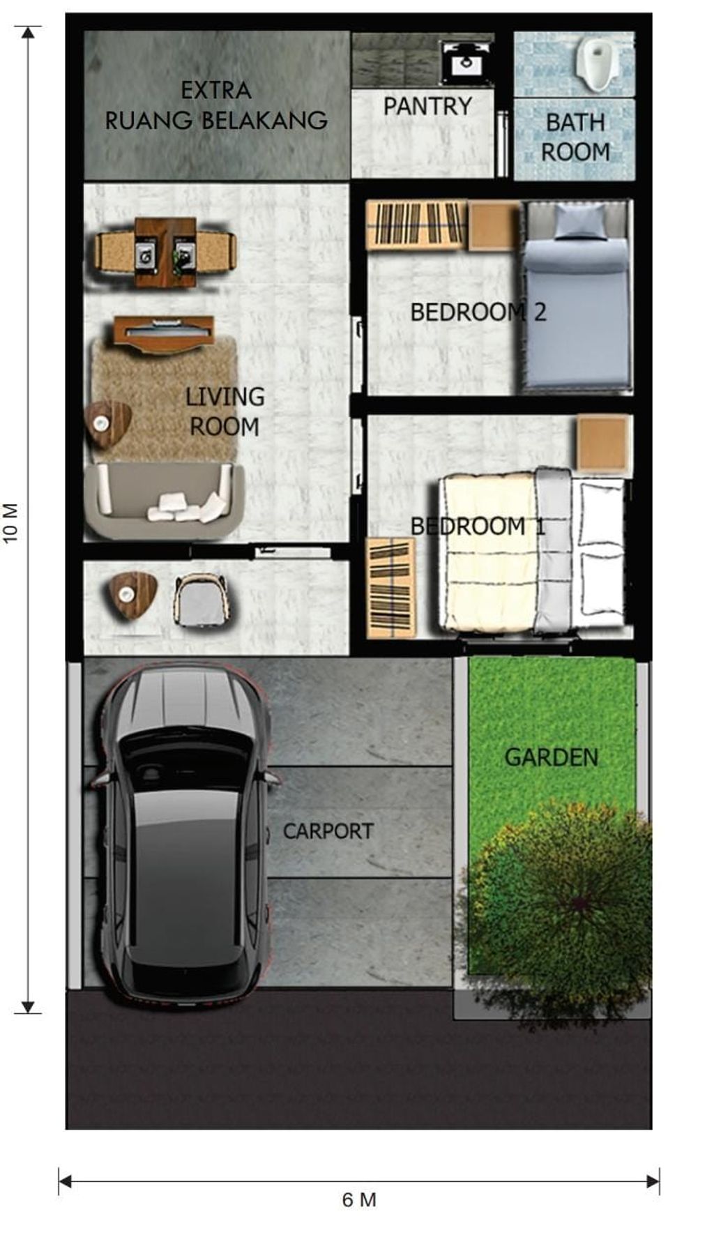 foto denah rumah tipe NAGOYA perumahan GRIYA MULYA INDAH III OSLO