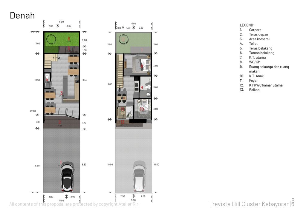 foto denah rumah tipe RUKO perumahan Trevista Hills - Cluster Kebayoran