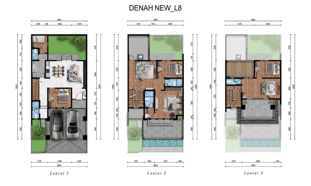 foto denah rumah tipe WALDEN NEW_L8 perumahan Metland Transyogi Cibubur