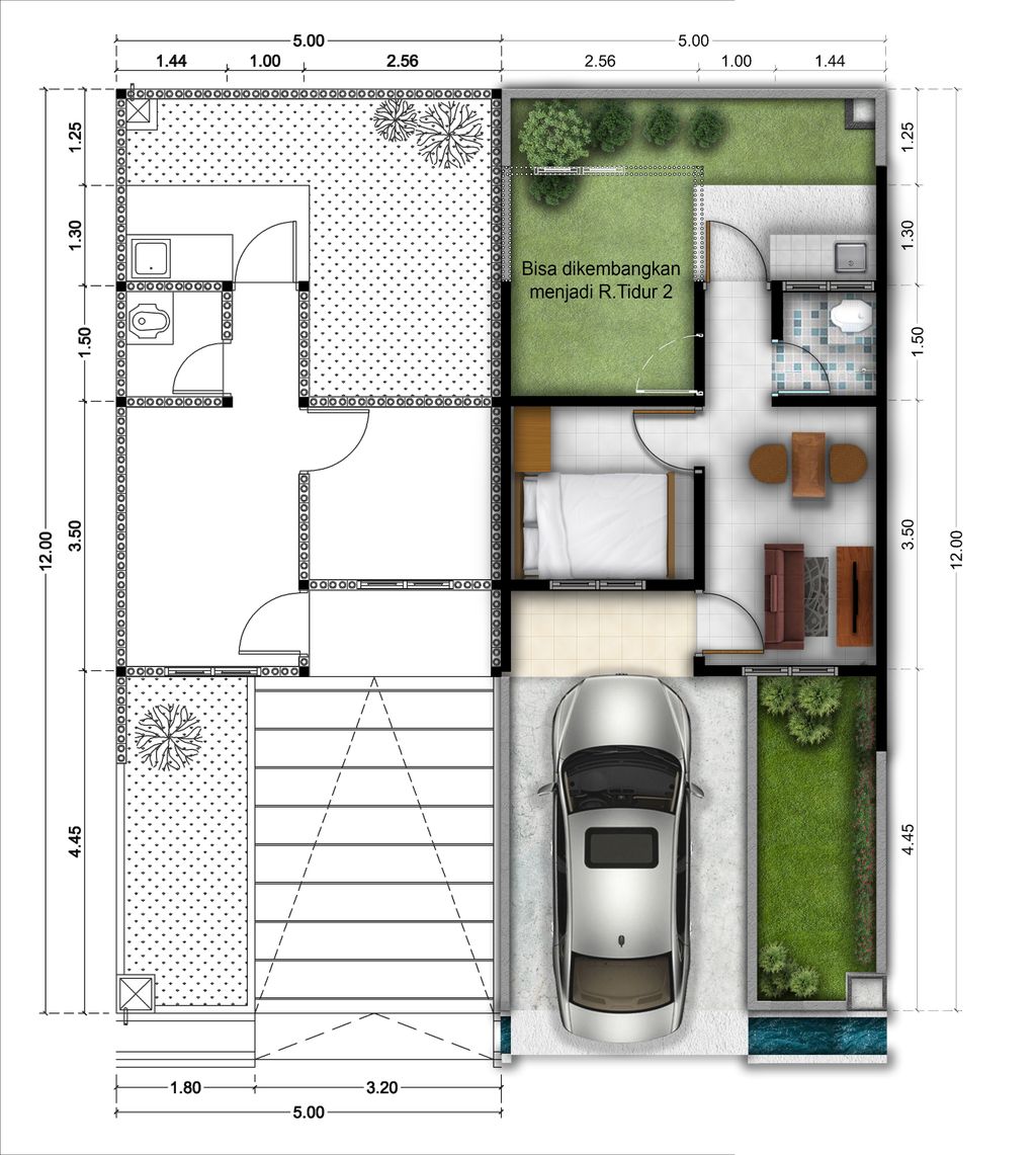 foto denah rumah tipe 22/60 (164) Per 23 Juni 2025 perumahan SANGGAR INDAH PARAHYANGAN
