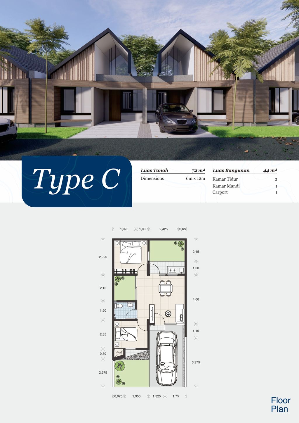 foto denah rumah tipe C perumahan Trevista Hills - Cluster Kebayoran