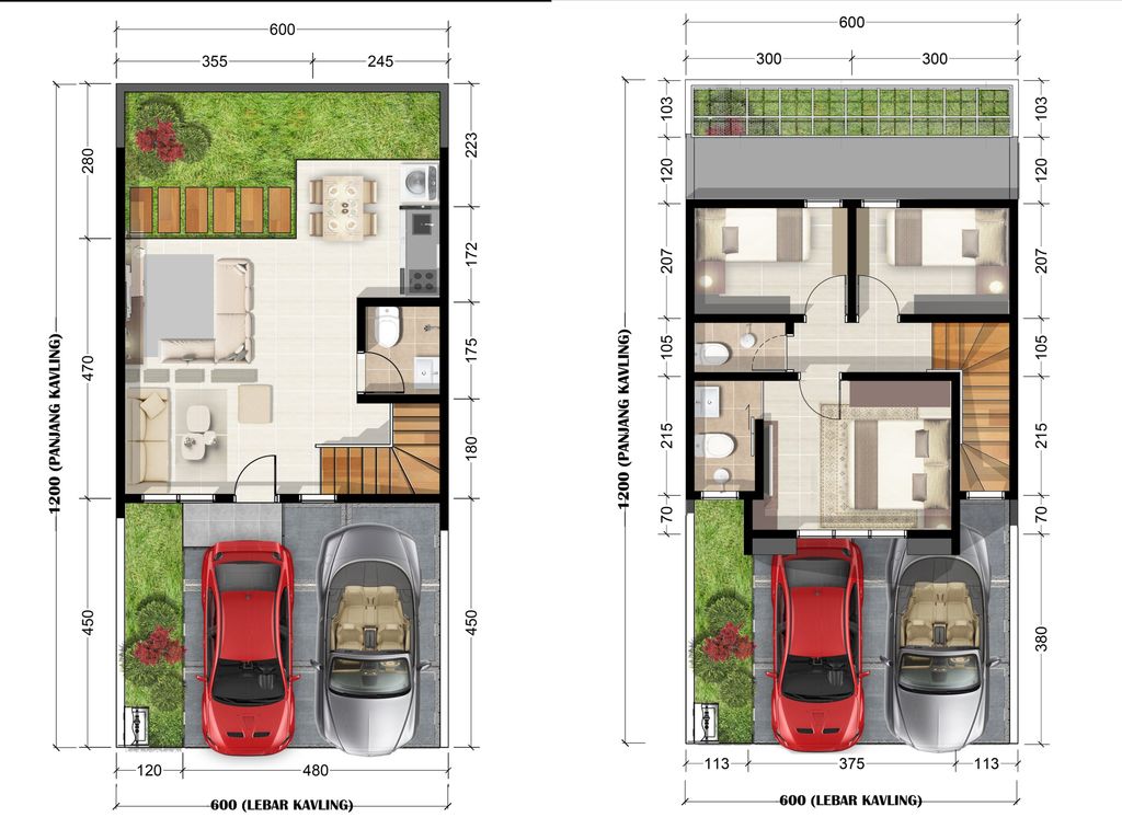 foto denah rumah tipe The Samanea perumahan WOODLAND RESIDENCE