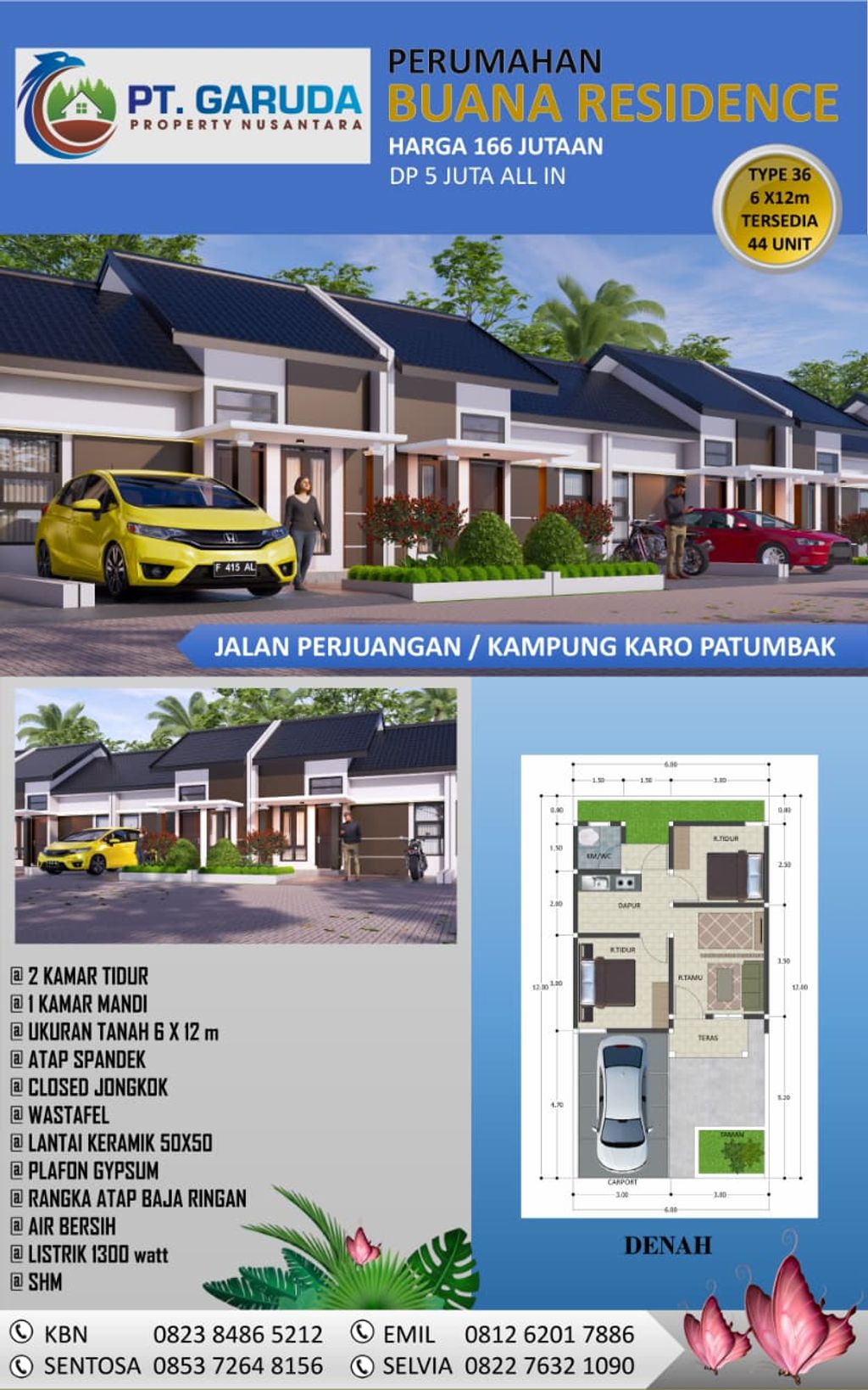 foto denah rumah tipe 36 perumahan BUANA RESIDENCE