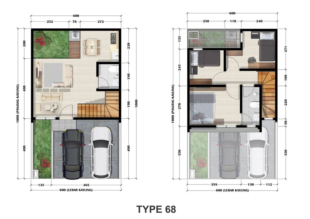 foto denah rumah tipe The Banyan perumahan WOODLAND RESIDENCE