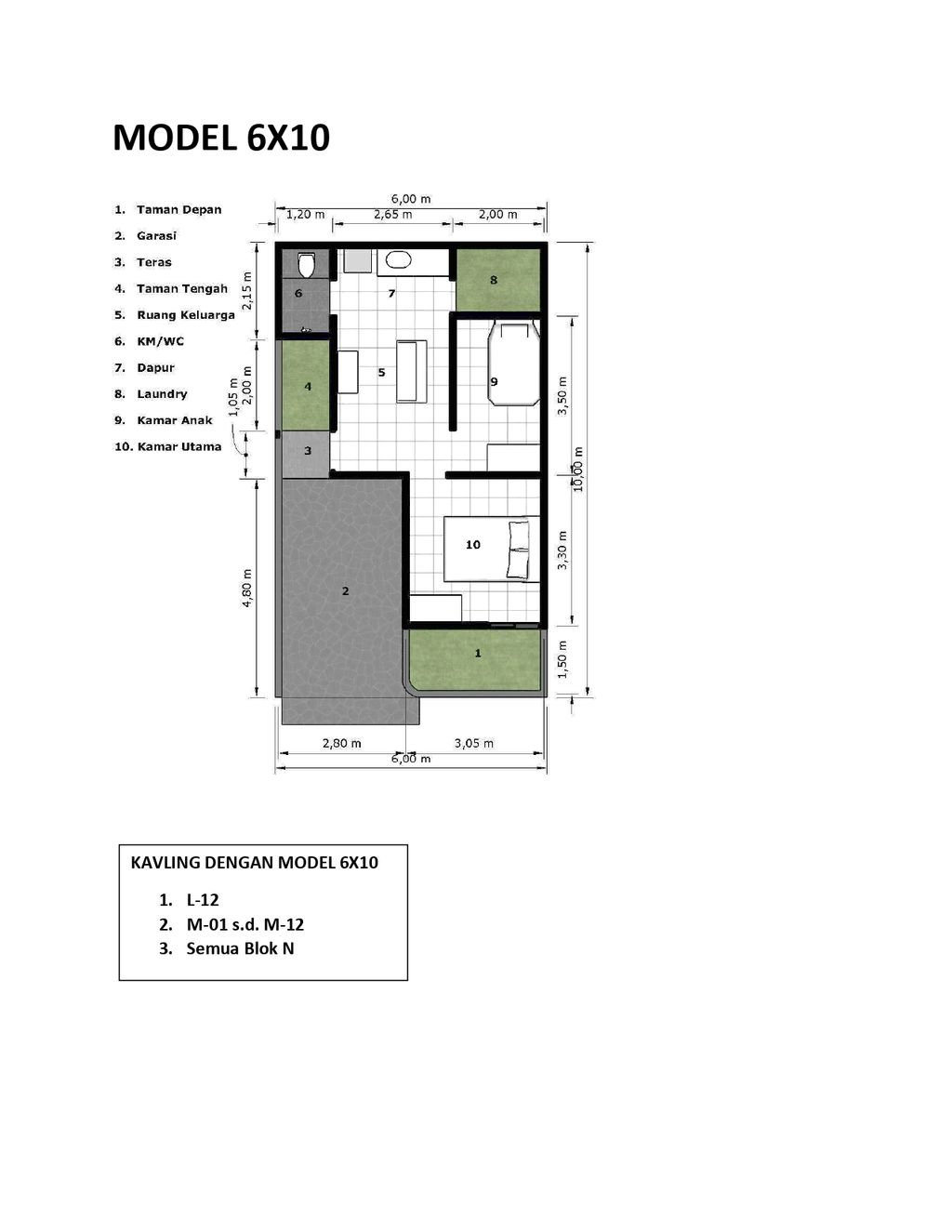 foto denah rumah tipe 34/60 perumahan RANCABANGO INTAN RESIDENCE TAHAP V