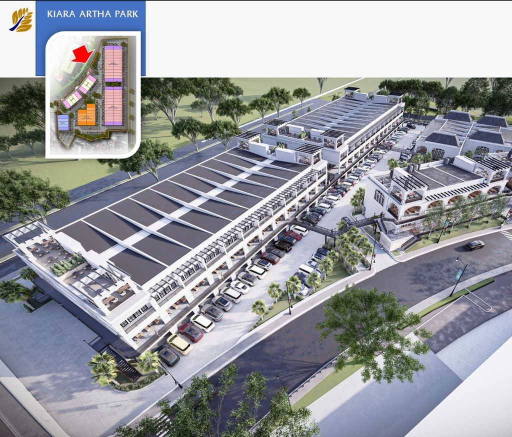 foto tampak rumah tipe 3,5 lantai hoek (Blok D_E) perumahan Kiara Artha Park Business Center