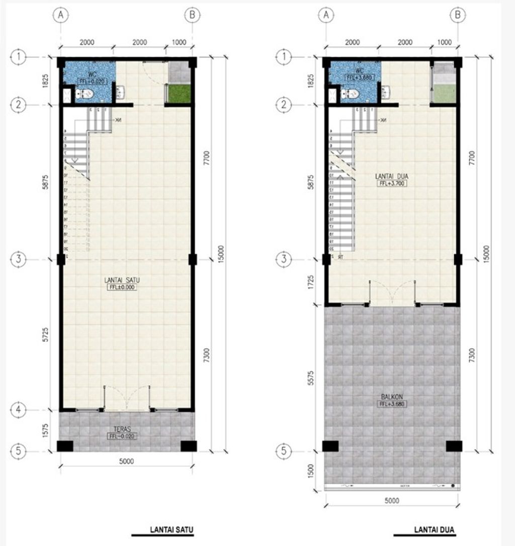 foto denah rumah tipe 2 lantai standar perumahan Kiara Artha Park Business Center